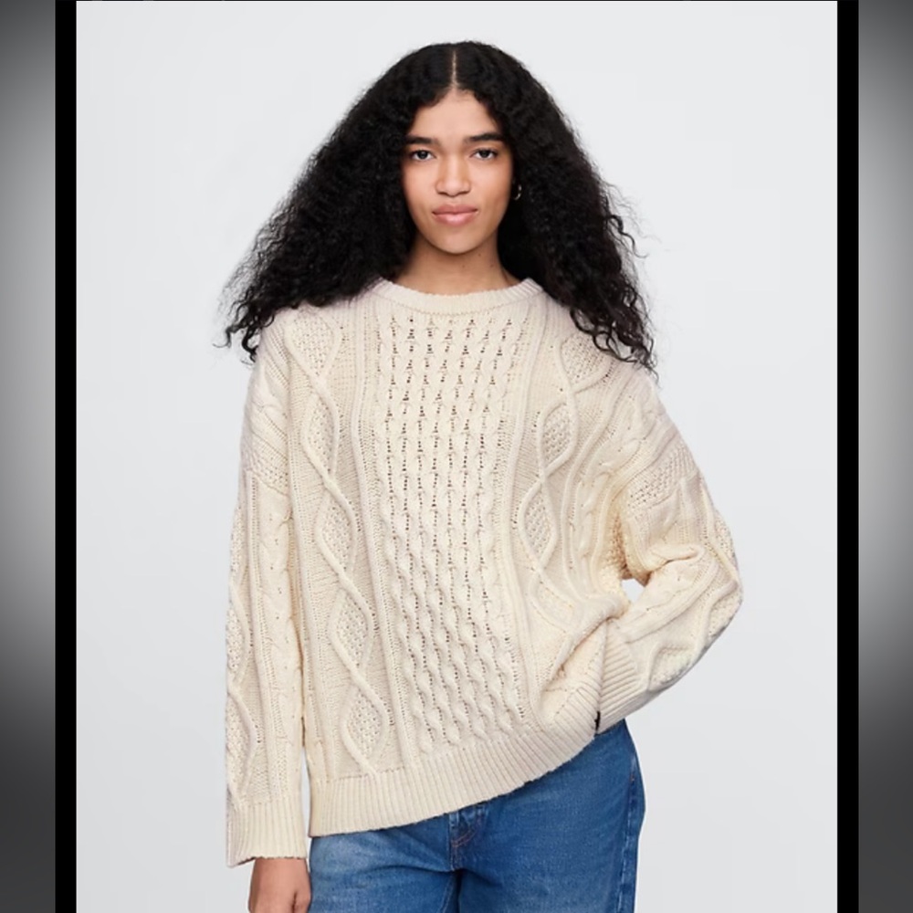 Gap Oversized Mixed Cable Knit Sweater